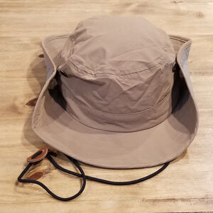 Boonie Jungle Hat Cap Size L/XL Brown Beige Outdoor Wide Brim Infinity